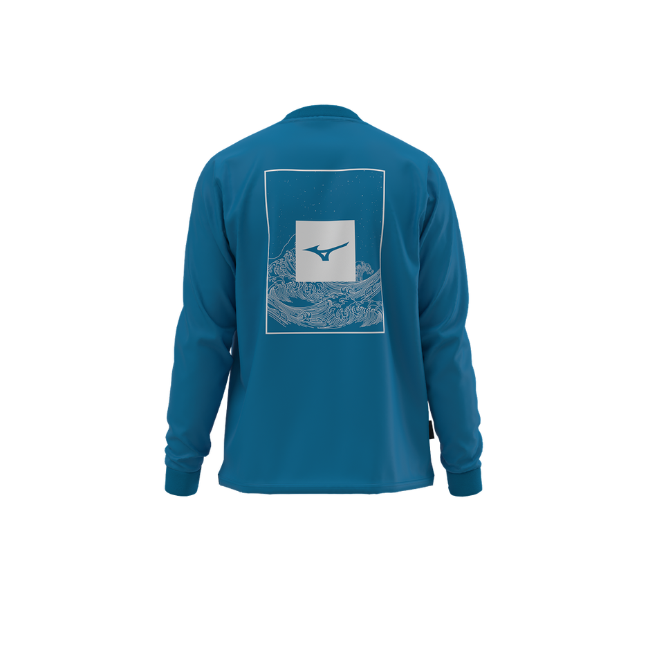 Mizuno Athleticwear new wave long sleeve Blue jewel